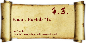 Haupt Borbála névjegykártya