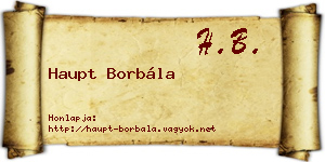 Haupt Borbála névjegykártya